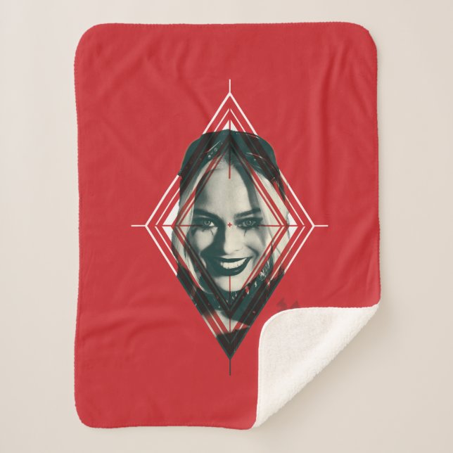 The Suicide Squad | Harley Quinn Diamond Target Sherpa Blanket (Front)