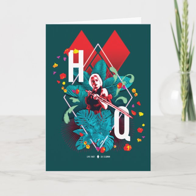 The Suicide Squad | Harley Quinn Floral Diamond Card (Front)