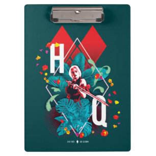 The Suicide Squad   Harley Quinn Floral Diamond Clipboard