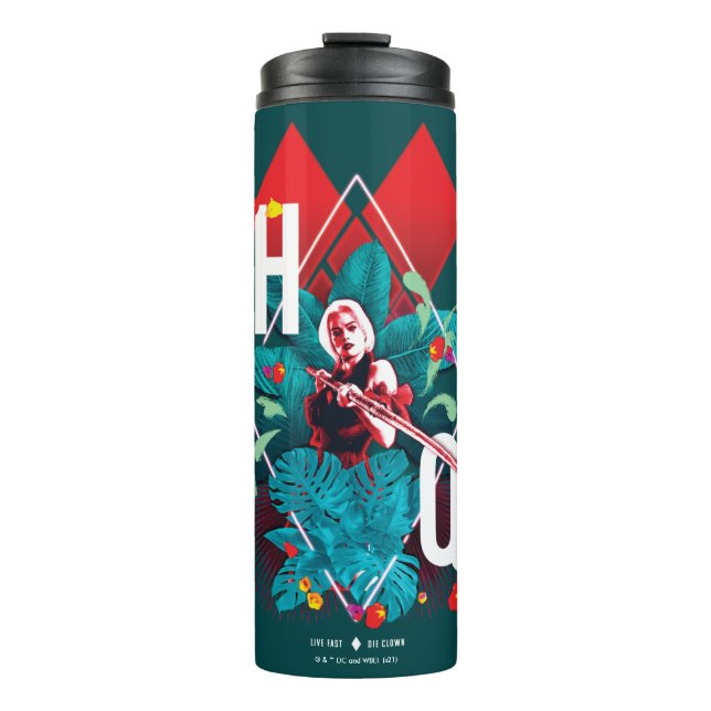 The Suicide Squad | Harley Quinn Floral Diamond Thermal Tumbler (Front)