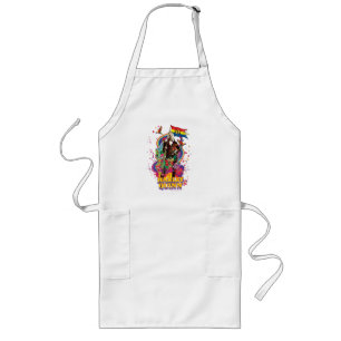 The Suicide Squad   Harley Quinn Flowers & Rainbow Long Apron