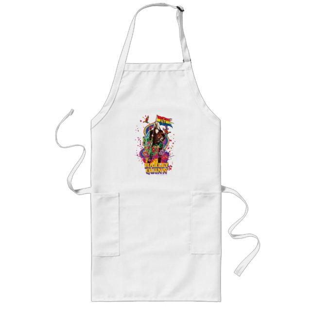 The Suicide Squad | Harley Quinn Flowers & Rainbow Long Apron (Front)