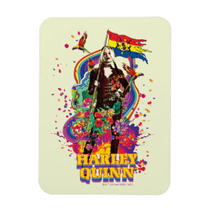 The Suicide Squad   Harley Quinn Flowers & Rainbow Magnet
