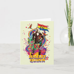 The Suicide Squad Harley Quinn Flowers & Rainbow Note Card