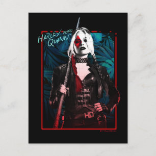 The Suicide Squad Harley Quinn & Green Ferns Postcard