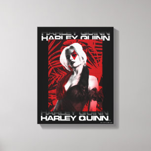 The Suicide Squad Harley Quinn Red Fern Portrait Canvas Print