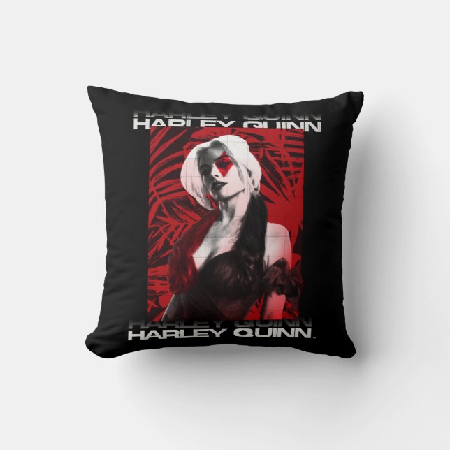 The Suicide Squad | Harley Quinn Red Fern Portrait Cushion (Front)