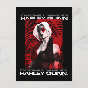 The Suicide Squad Harley Quinn Red Fern Portrait Postcard
