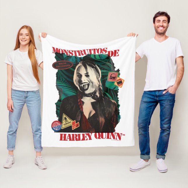 The Suicide Squad | Harley Quinn Winking Fleece Blanket (In Situ)