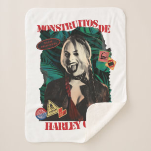 The Suicide Squad   Harley Quinn Winking Sherpa Blanket