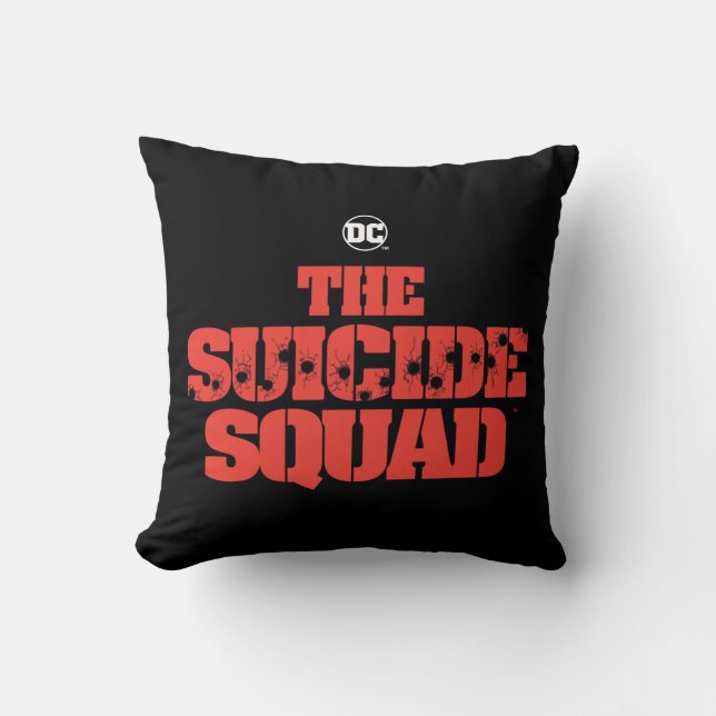 The Suicide Squad | Red and Black Logo Cushion (Front)