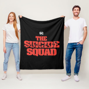 The Suicide Squad   Red and Black Logo Fleece Blanket