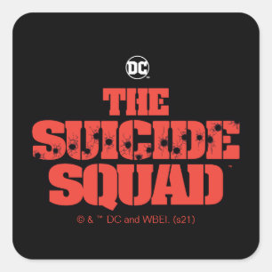 The Suicide Squad   Red and Black Logo Square Sticker