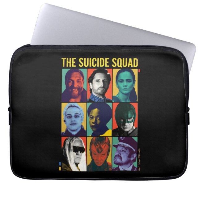 The Suicide Squad | Retro Grid With Amanda Waller Laptop Sleeve (Front)