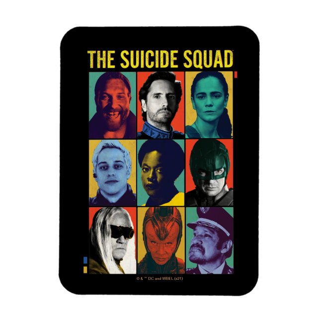 The Suicide Squad | Retro Grid With Amanda Waller Magnet (Vertical)