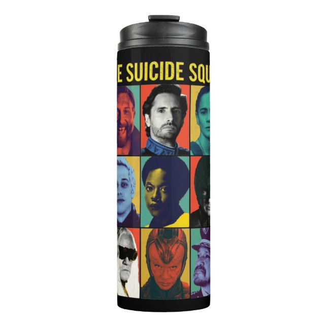 The Suicide Squad | Retro Grid With Amanda Waller Thermal Tumbler (Front)