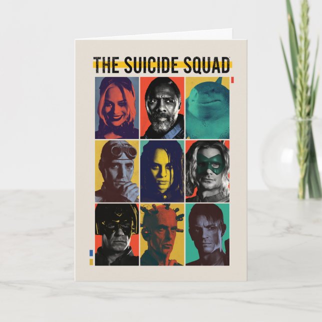 The Suicide Squad | Retro Grid With Harley Quinn Card (Front)