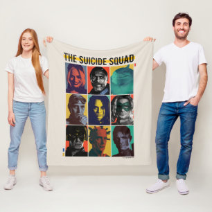 The Suicide Squad   Retro Grid With Harley Quinn Fleece Blanket