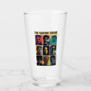 The Suicide Squad   Retro Grid With Harley Quinn Glass