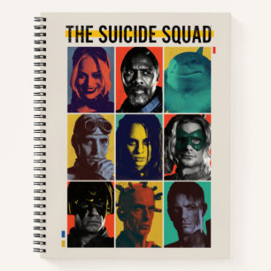 The Suicide Squad   Retro Grid With Harley Quinn Notebook