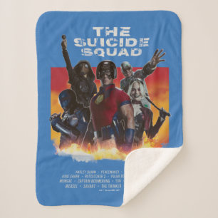 The Suicide Squad   Retro-Style Movie Poster Sherpa Blanket
