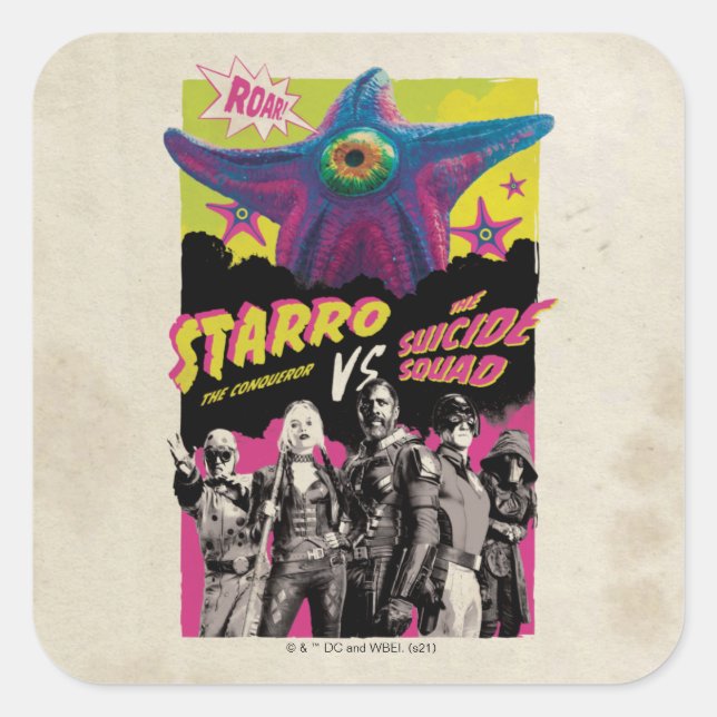 The Suicide Squad | Starro Vs The Suicide Squad Square Sticker (Front)