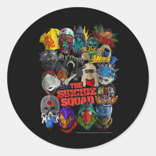 The Suicide Squad The Whole Squad Poster  Classic Round Sticker