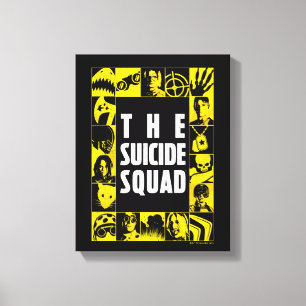 The Suicide Squad   Yellow & Black Icon Blocks Canvas Print