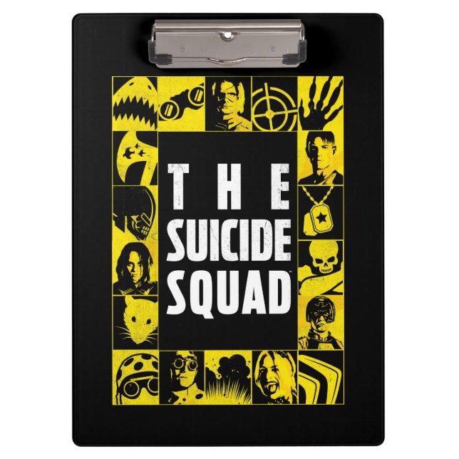 The Suicide Squad | Yellow & Black Icon Blocks Clipboard (Front)