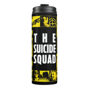 The Suicide Squad   Yellow & Black Icon Blocks Thermal Tumbler