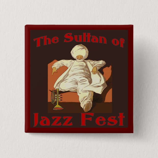 The Sultan of Jazz Fest 15 Cm Square Badge (Front)