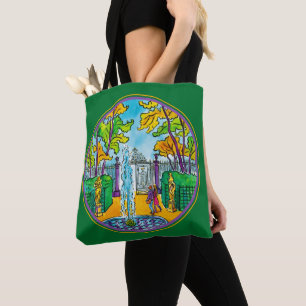 The Summer Garden, hand-drawn watercolour drawing Tote Bag
