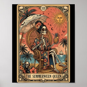 The Summer Halloween Queen Tarot Occult Vintage Poster