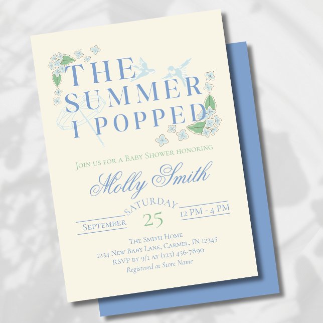 The Summer I Popped Baby Shower  Invitation (Capture the magic of your baby shower with this The Summer I Popped Invitation!)