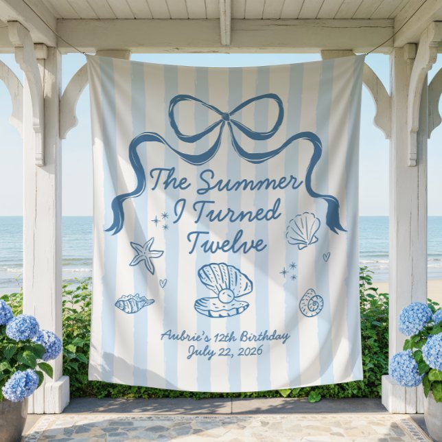 The Summer I turned 12 Birthday Banner  Tapestry (Creator Uploaded)
