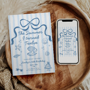 The Summer I turned 12 Birthday Invitation