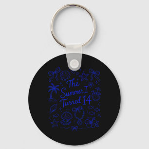 The Summer I Turned 14 Tropical Beach Birthday Key Ring