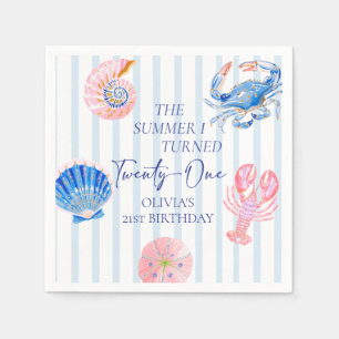 The Summer I Turned 21 Coastal Beach Birthday Napkin