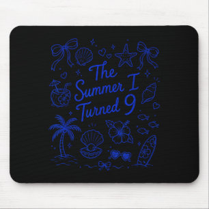 The Summer I Turned 9 Tropical Beach Birthday Mouse Pad