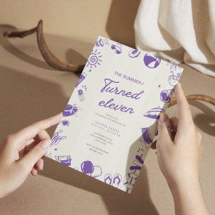 The summer I turned eleven 11th birthday Invitation