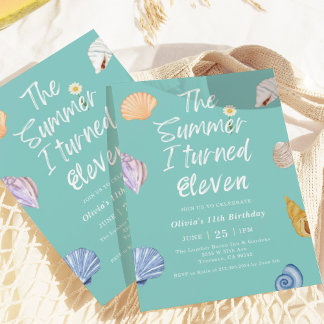 The Summer I Turned Eleven 11th Birthday Invitation