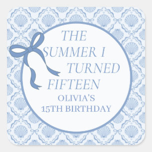 The Summer I Turned Fifteen 15th Birthday Square Sticker