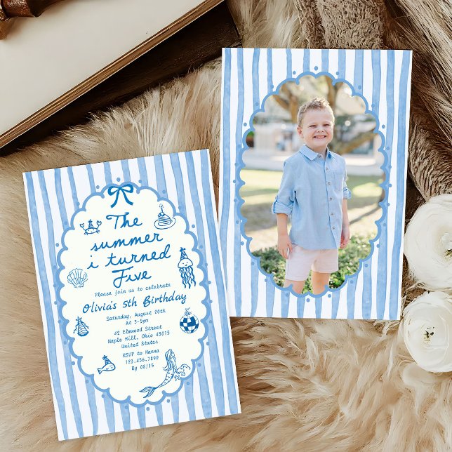 The Summer I Turned Five 5th Birthday Invitation (Creator Uploaded)