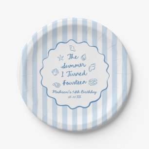 The Summer I Turned Fourteen 14th Birthday Party Paper Plate
