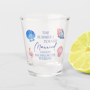 The Summer I turned married Coastal Bachelorette Shot Glass