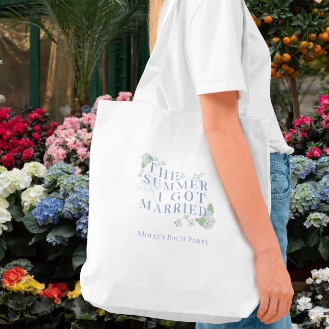 The Summer I Turned Married - Coastal Bachelorette Tote Bag (Summer I Got Married tote bag with modern serif font – perfect for bridal celebrations!)