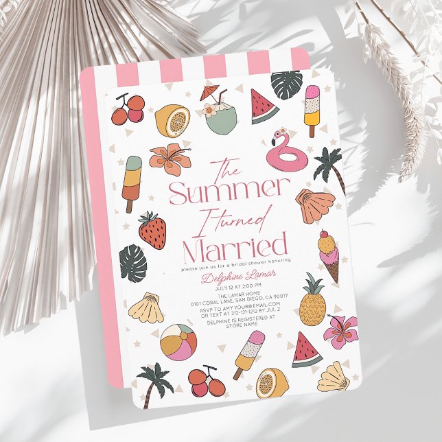 The Summer I Turned Married Tropical Bridal Shower Invitation (Creator Uploaded)