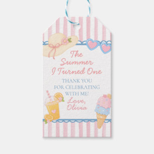 The Summer I Turned One Beach First Birthday Gift Tags