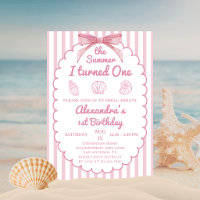 The Summer I Turned One Beach Pink 1st Birthday