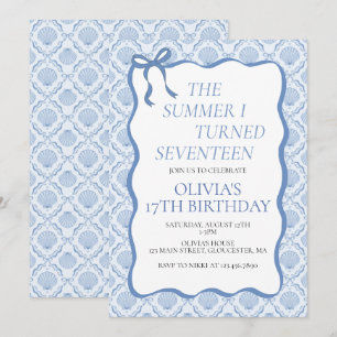 The Summer I Turned Seventeen 17th Birthday Invitation